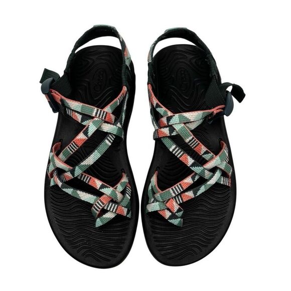 Chaco Z/Cloud X2 Eco Tread Hiking Sandals Southwest Peach/Green Women's Size 7 - Picture 1 of 9